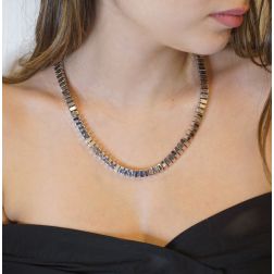 Squares Necklace in 18kt White Gold