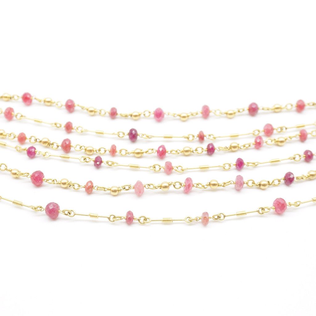Ruby multi-strand necklace