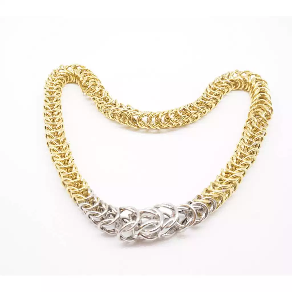 Collana 50cm tubolare due colori grande