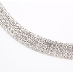 Magnificent white gold large necklace - 48cm 19.20mm