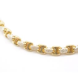 Satin printed segmented chain necklace
