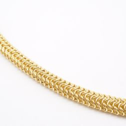 Round Couture yellow gold necklace 45 cm small