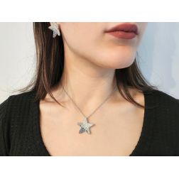 Photo of worn Diamonds and Blue Sapphires Sea Star Charm 3cm