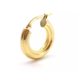 Orecchini Boccole Striate Piccole Oro Giallo 18kt