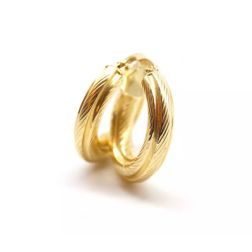 Orecchini Boccole Striate Piccole Oro Giallo 18kt
