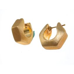 Yellow Gold Hexagon Hoops