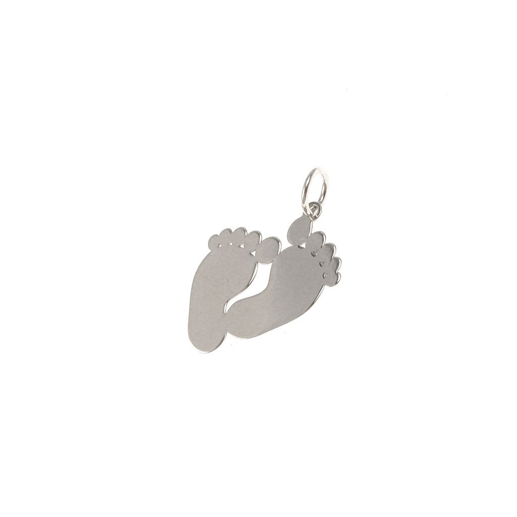 Footprints Charm White Gold