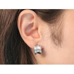 photo of worn Satin hopps earrings with lucid center
