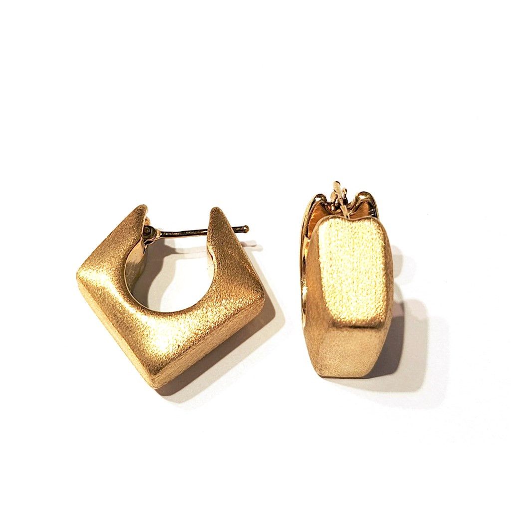 Yellow Gold Pentagon Hoops