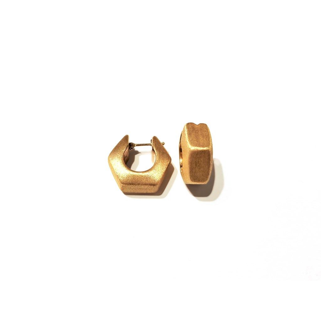 Yellow Gold Hexagon Hoops
