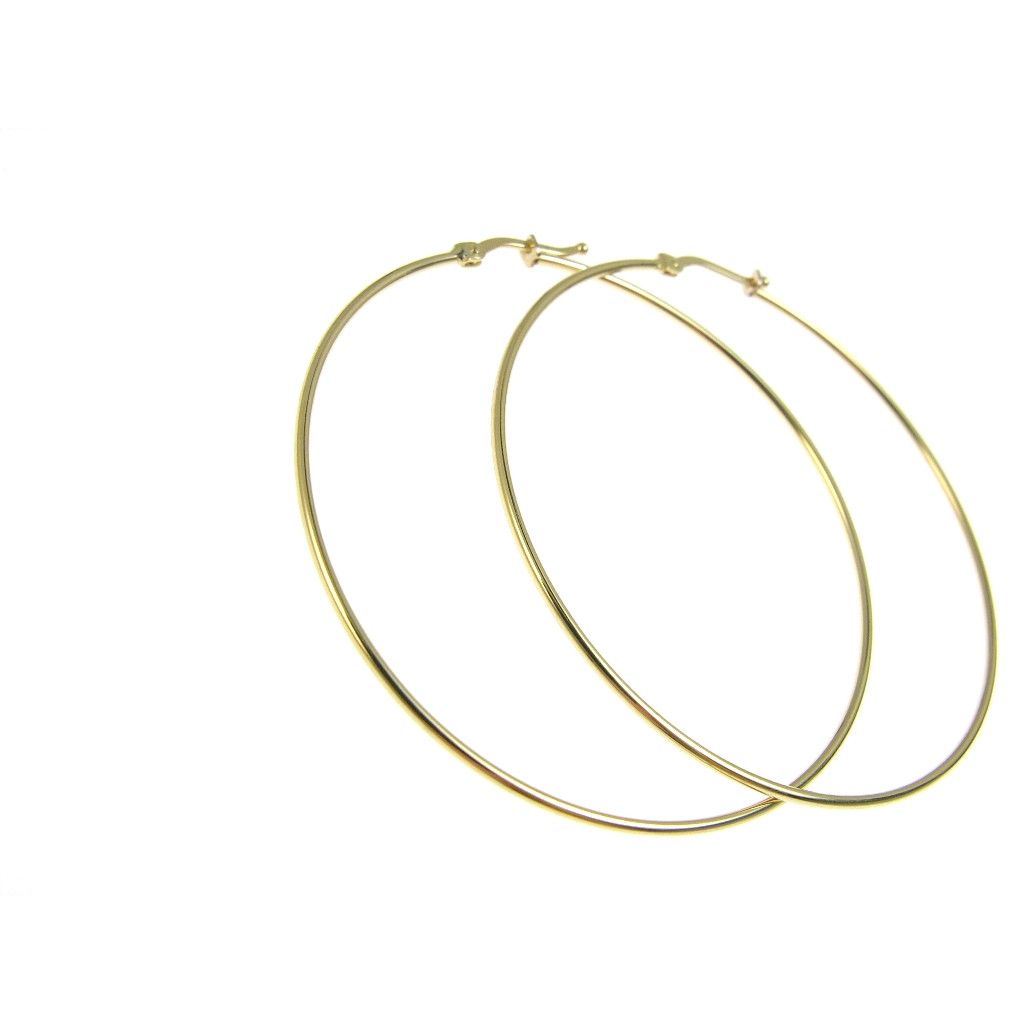 Boccole Cerchi da 5.4cm x 1.2mm in Oro Giallo