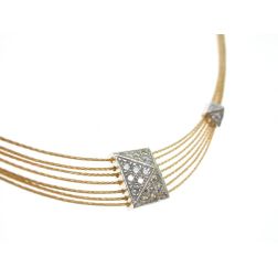 Semi-rigid multi-strand Necklace with zircons