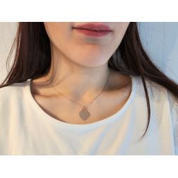 photo of worn Big Rose Gold Heart Pendant