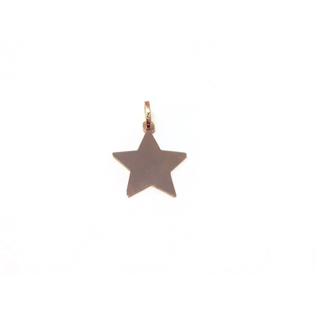 Flat Star Pendant in Rose Gold 0.4mm Thickness