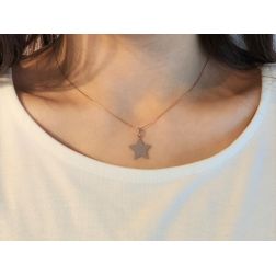 Flat Star Pendant in Rose Gold 0.4mm Thickness