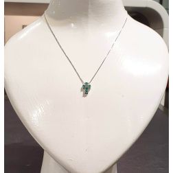 Collana con Croce Smeraldi - Larghezza 8.3mm