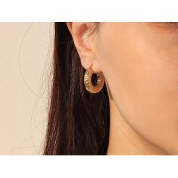 Small Striped Hoops Earrings 18kt Yellow Gold