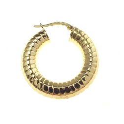 Orecchini Boccole Rigate Piccole Oro Giallo 18kt