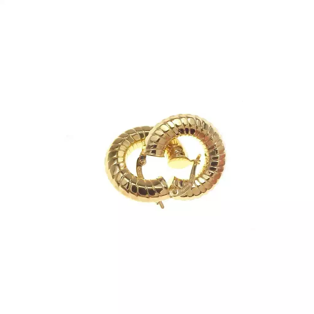Orecchini Boccole Rigate Piccole Oro Giallo 18kt