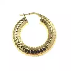 Orecchini Boccole Rigate Grandi Oro Giallo 18kt