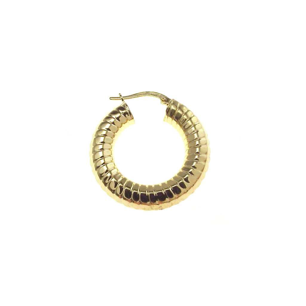 Big Striped Hoops Earrings 18kt Yellow Gold