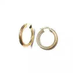 Orecchini Boccole Striate Grandi Oro Giallo 18kt