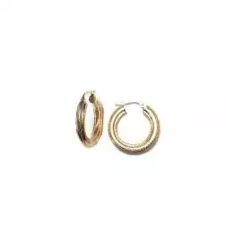 Orecchini Boccole Striate Medie Oro Giallo 18kt