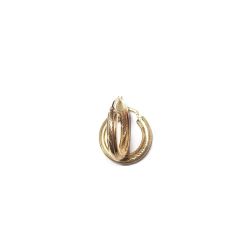 18kt Yellow Gold striped Medium Hoops Earrings
