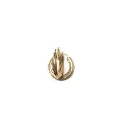 Orecchini Boccole Striate Medie Oro Giallo 18kt