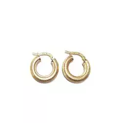 Orecchini Boccole Striate Piccole Oro Giallo 18kt