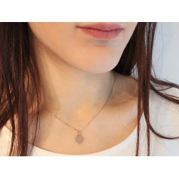 photo of worn Small Heart Pendant Rose Gold Jumper Attachment