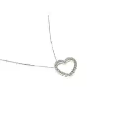 Necklace with Golden Heart Pendant and Diamonds
