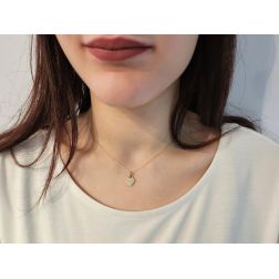 Photo of worn Small Heart Pendant Yellow Gold Jumper Attachment