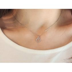 Small White Gold Heart Pendant