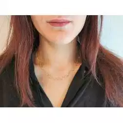 Collana Girocollo 45cm Catena a Rombi in oro giallo 18kt foto indossata