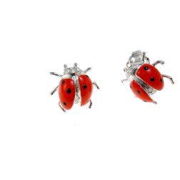 Ladybug Earrings with diamonds