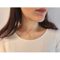 Photo of worn Yellow Gold Medium Size Girl Pendant