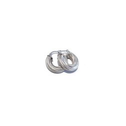 Spiral striped bush earrings in white gold