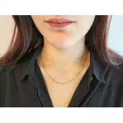 Collana girocollo Catena Ovale e Tondo foto indossata