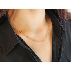 Collana girocollo Catena Ovale e Tondo foto indossata