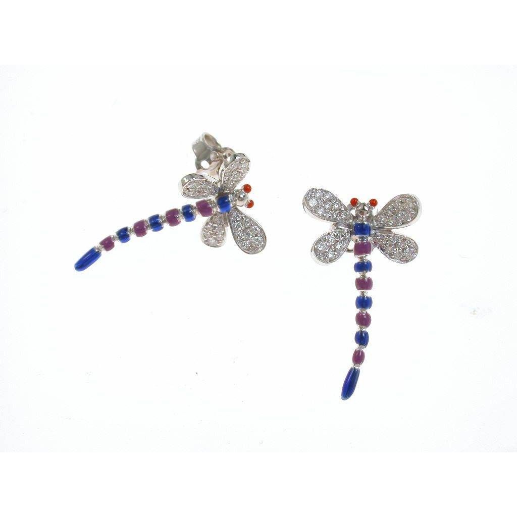 Blue e Purple Dragonfly Earrings