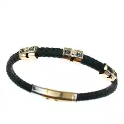Bracciale Caucciù 3 Tags con Zirconi neri