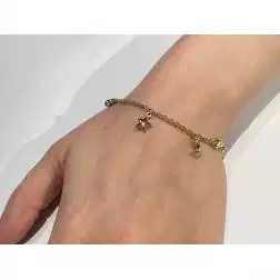 Bracciale 7 ciondoli 3 Stelle 2 Cuori 2 Lune in Tre Colori foto indossata