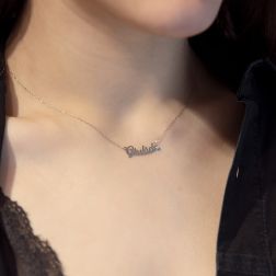 Name Necklace White Gold