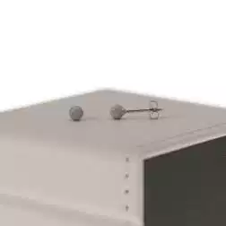 Orecchini Sfera 4mm Sabbiati in Oro Bianco