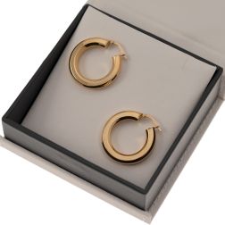 Polished Octagonal Cane Hoops 3.10cm x 5.30mm