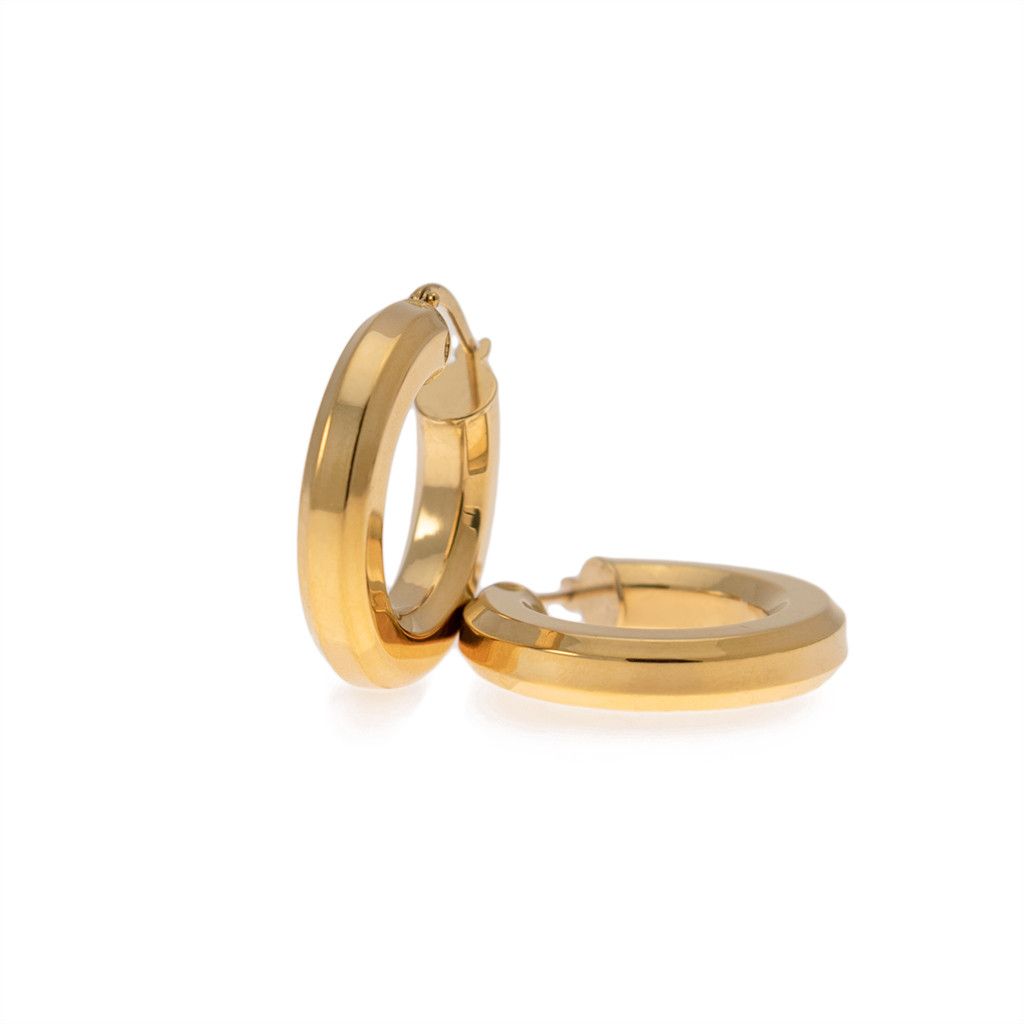 Polished Octagonal Cane Hoops 2.60cm x 5.30mm