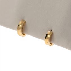 Yellow Gold Hollowed Round Lobe Hoops