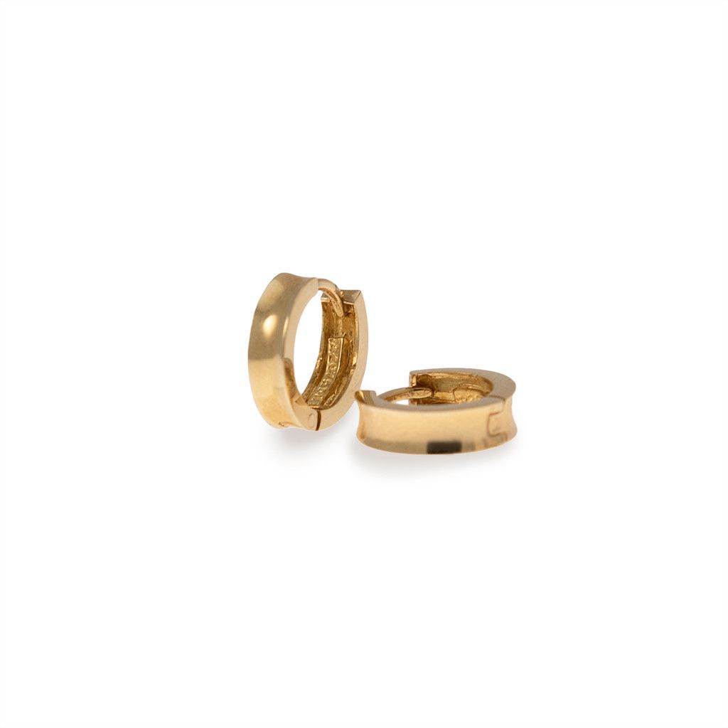 Yellow Gold Hollowed Round Lobe Hoops