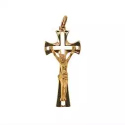 Croce Forata al Centro con Cristo in Oro Giallo